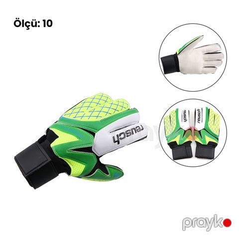 Qapıçı əlcəkləri Reusch Waorani Junior Pro, polyester/lateks, ağ/yaşıl, ölçü 10 — Bakı