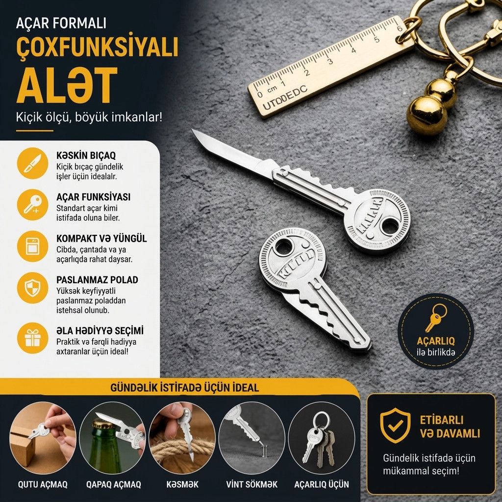 Bıçaq, Kempinq üçün, Universal, Paslanmayan polad, Gümüşü — Mallar, Bakı
