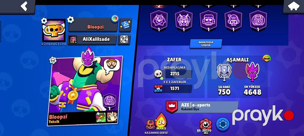 Brawl Stars oyunu üçün inkişaf etmiş oyun hesabı - Kupa sayı: 57,198 — Top oyunları, Bakı (3)