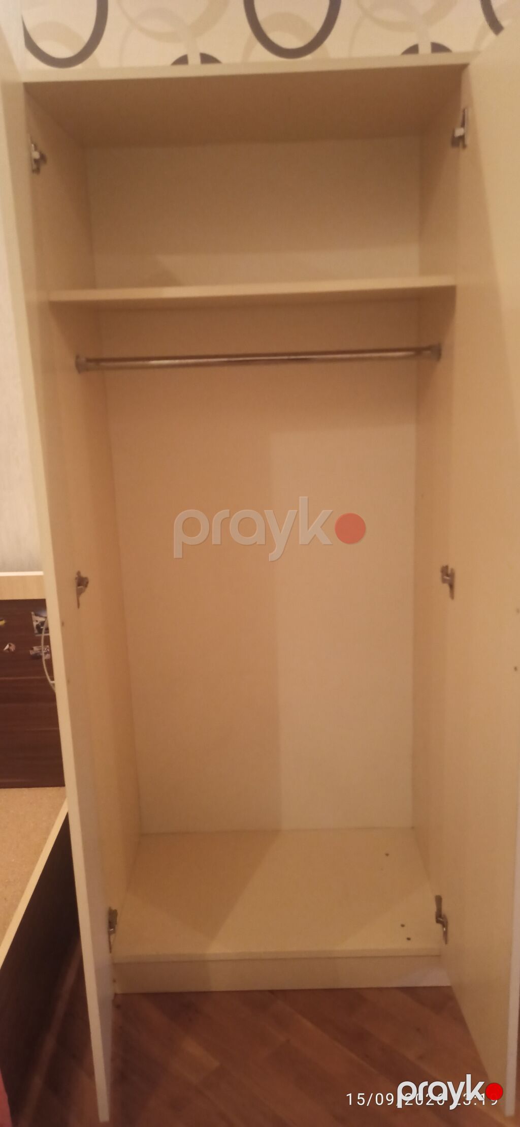 Dörd qapılı paltar dolabı - Rəng: krem/bej - Material: laminat/MDF — Şkaflar, Bakı (4)