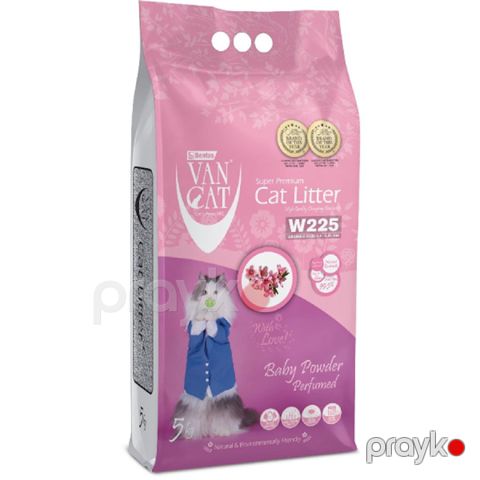 Topalaşan doldurucu Van Cat W225 Baby Powder Perfumed pişiklər üçün 5 kq — Bakı
