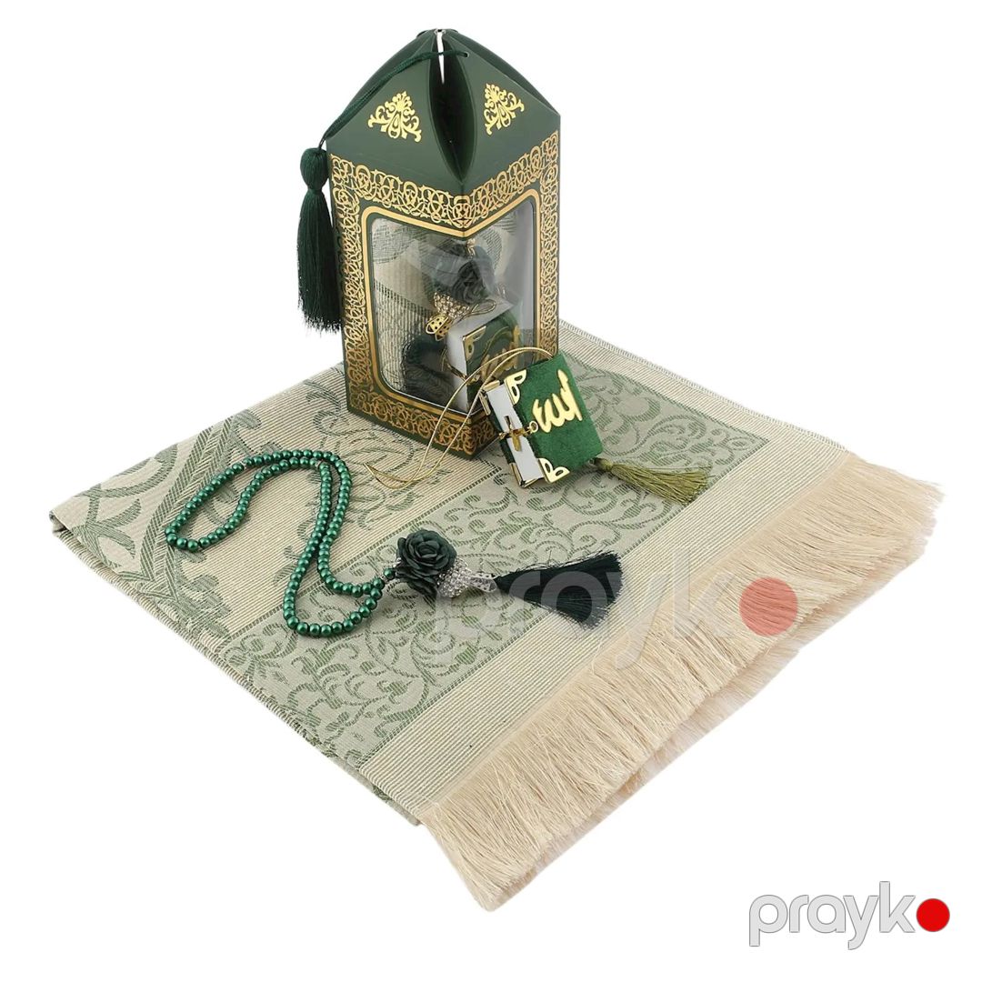 Dini hədiyyə Quran, təsbeh, namaz xalçası dəsti, 22×8 sm — Mallar, Bakı (2)