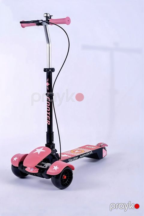 Samokat qatlanan işığlı F7888 Pink — Bakı