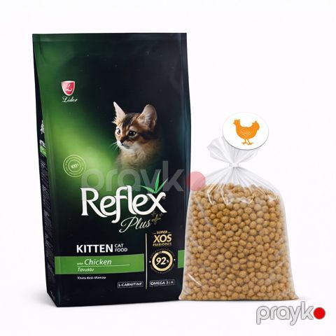 Quru yem Reflex Plus Kitten, pişik balaları üçün, toyuq əti ilə, 1 kq çəki ilə — Bakı