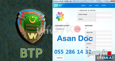 Btp, Asandoc proqramının yüklənməsi — Bakı