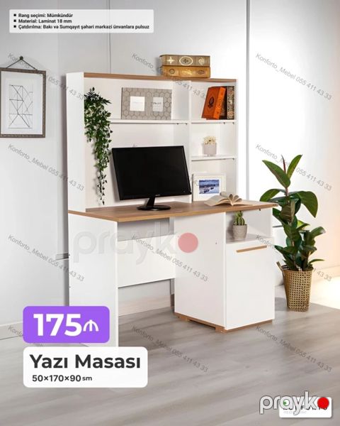 Künc masa, Stulsuz, Polkalı, Siyirməli, Sadə laminat — Bakı