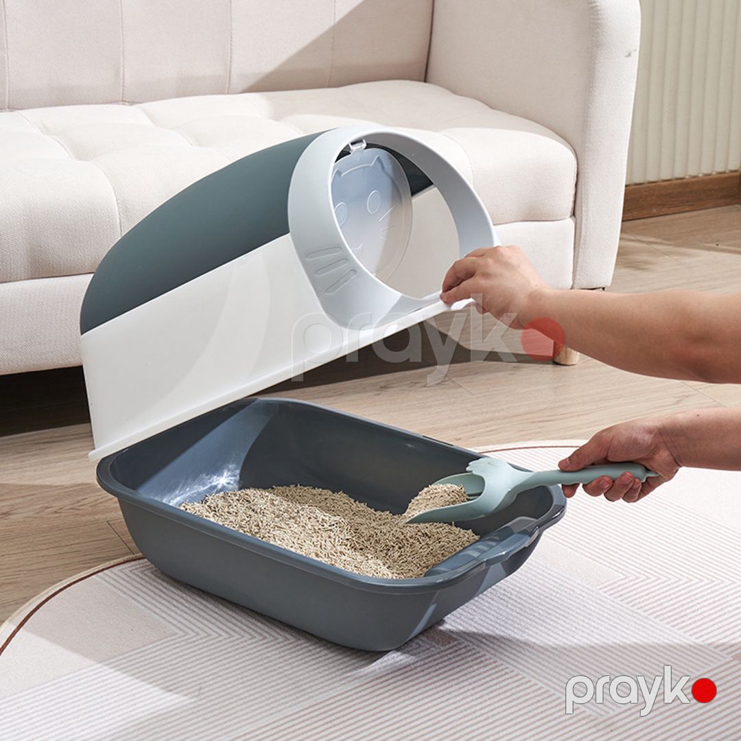 Pişiklər üçün tualet-evcik cathome_645, qapalı, 36x50x35 sm, boz — Tualetlər, Bakı (3)