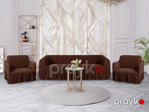 Divan və kreslo üçün örtük dəsti BL0217, tünd qəhvəyi — Bakı