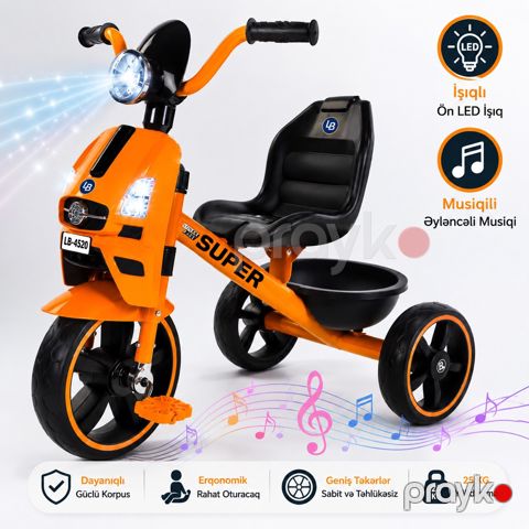 Uşaq üçtəkərli velosipedi VP088, narıncı — Bakı