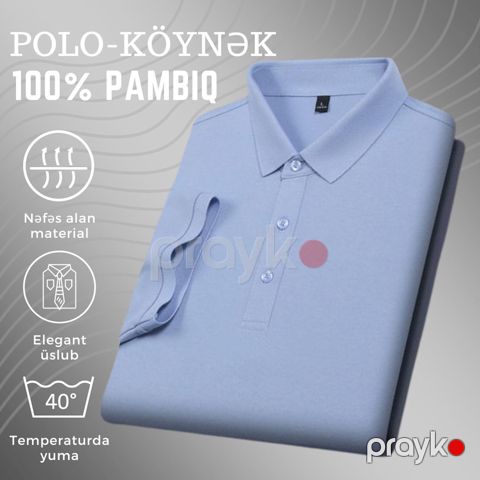 Kişilər üçün polo EB 780, mavi, pambıq, ölçü 2XL — Bakı