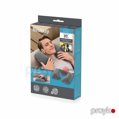 Baş üçün şişmə yastıq Bestway RAX012-67006, PVC, boz, 37x24x10 sm — Bakı