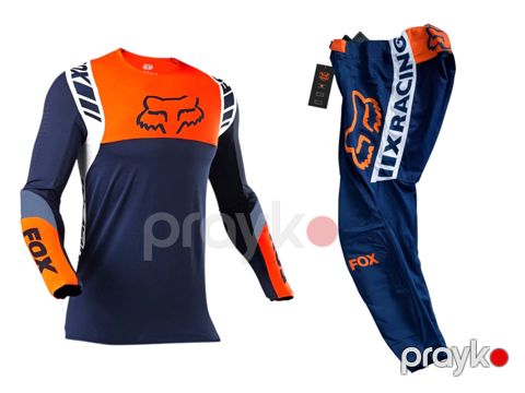 Motosikl geyim dəsti Fox Flexair Mach One, göy/narıncı, ölçü 30 — Bakı