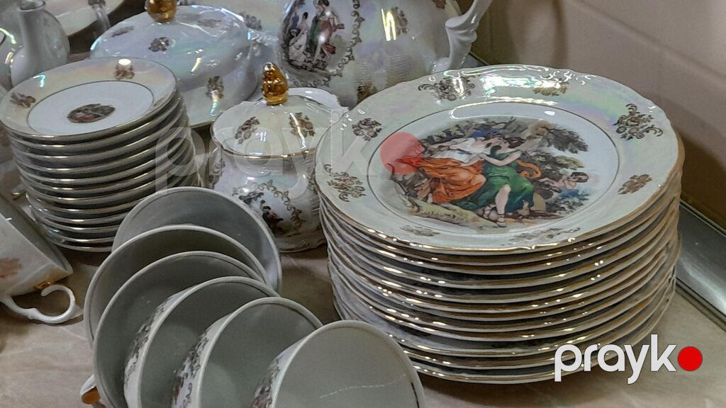 Çay dəsti, Farfor, 12 nəfərlik, Almaniya — Süfrə qabı, Bakı (4)