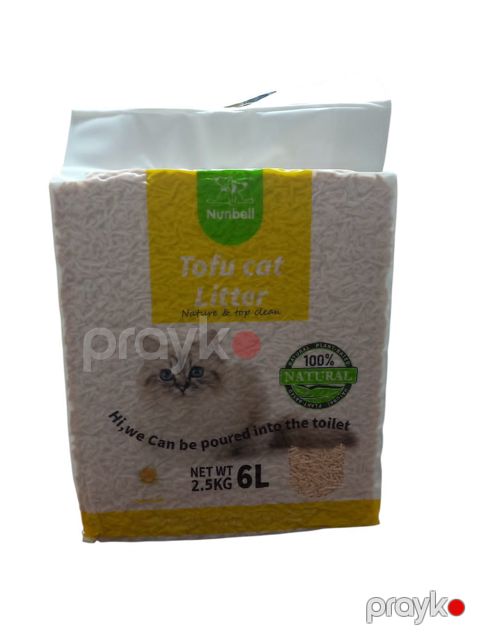 Topalanan doldurucu pişiklər üçün Nunbell Tofu Cat Litter, 2.5 kq