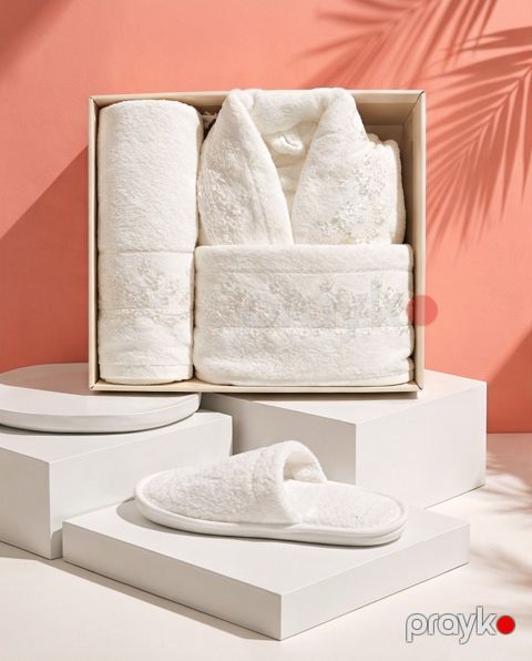 Qadınlar üçün hamam dəsti 2190937, ağ, pambıq, ölçü M/L — Bakı