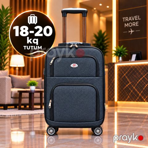 Çamadan 4 təkərli 16658568, tünd boz, parça, ölçü L — Bakı