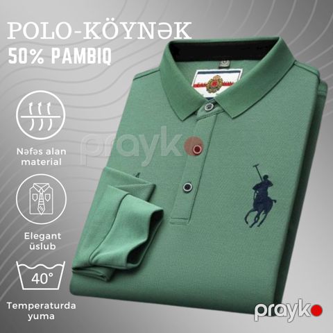 Kişilər üçün polo EB 794, yaşıl, pambıq, ölçü 2XL