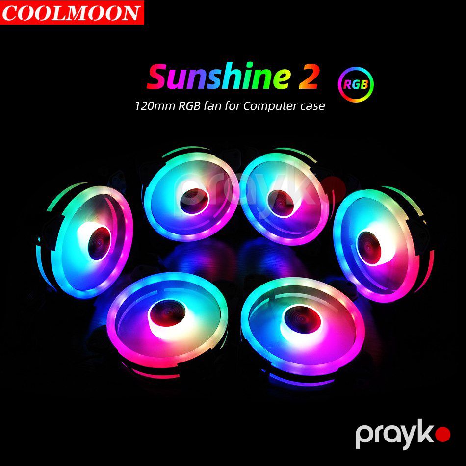 RGB kuler "Coolmoon Sunshine LED 120mm (Programable Case Fan)" — Kompüterlər və noutbuklar, Bakı (8)