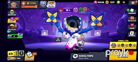 Brawl Stars oyunu üçün inkişaf etmiş oyun hesabı - Kupa sayı: 57,198