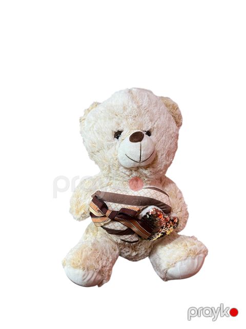 Yumşaq oyuncaq FSY-12002, peluş, bej, 35 sm — Bakı