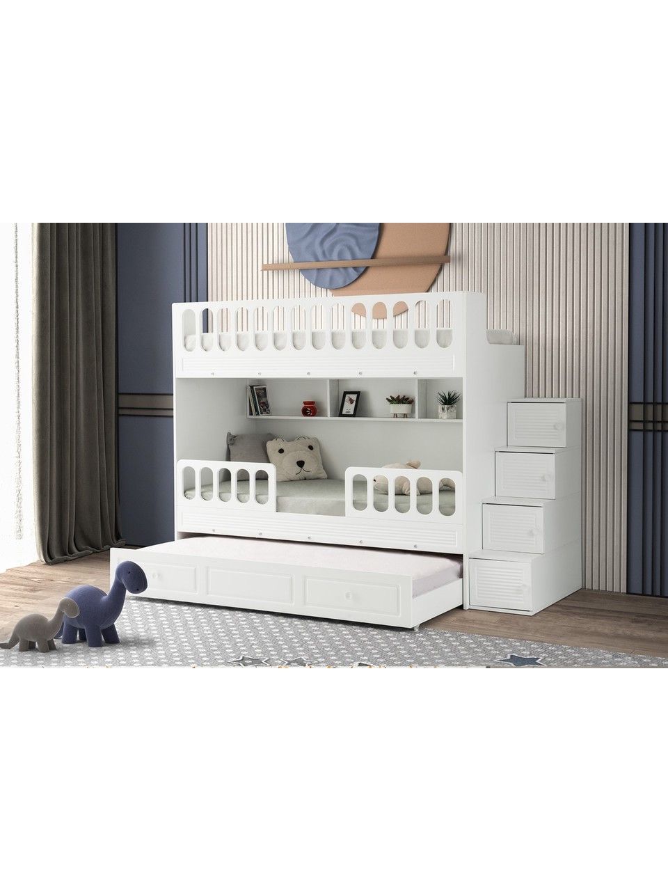 Uşaq çarpayısı Elegant Wood ZARR2103, laminat, ağ, 195.6x94 sm — Mallar, Bakı (2)
