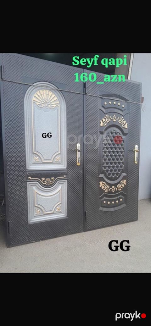 Seyf qapı – ikitaylı, dekorativ metal dizayn - Material: möhkəm metal — NM_mebel1
