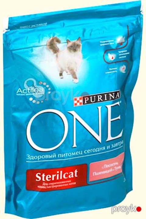 Quru yem Purina One Sterilized sterilizə olunmuş və axtalanmış pişiklər üçün, qızılbalıq, buğda, ton balığı, 750 q — Bakı