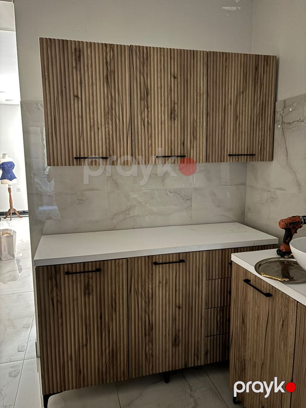 Mətbəx mebel dəsti – modern skandinav üslubu - Material: şaquli — Mətbəx mobilyası, Bakı (2)
