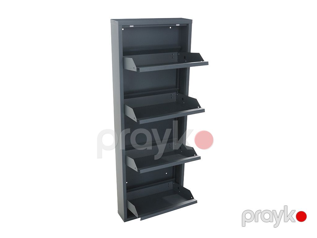 Ayaqqabı üçün tumba Praktik OM-4, metal/polad, boz, 145x52x14 sm — Mallar, Bakı (3)