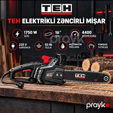 Elektrik mişarı TEH TS1618 1750 W ev/bağ/odun üçün — Bakı