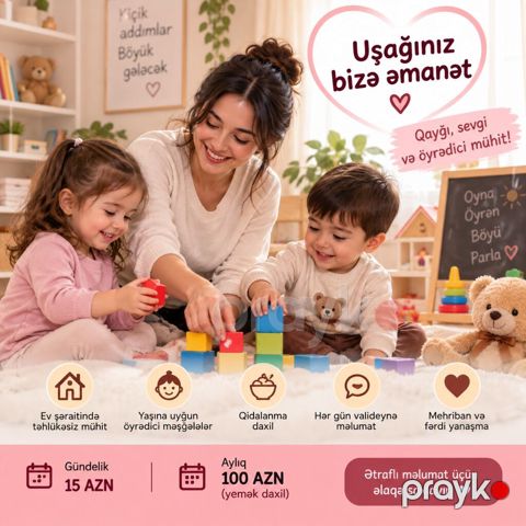 Gəncə Uşaq Baxıcısı 10+ təcrübə 32 yaş İşinizə, gündəlik — Gəncə