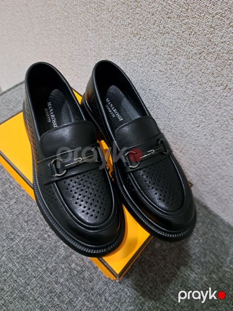 Manarossı Bonettı qadın loaferləri - Rəng: qara - Material: təbii — Bakı