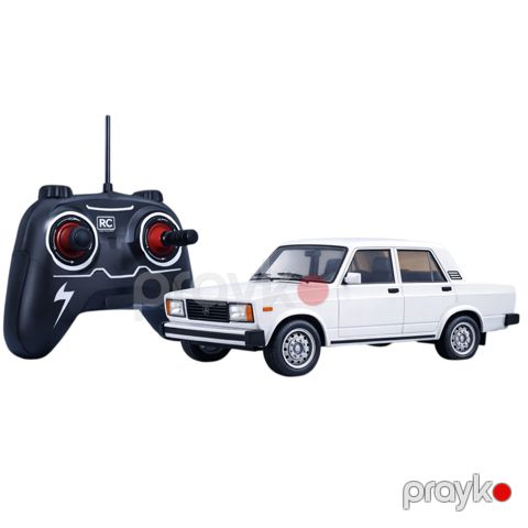 Radio ilə idarə olunan maşın Vaz 2107, plastik/metal, 1:12, ağ — Bakı