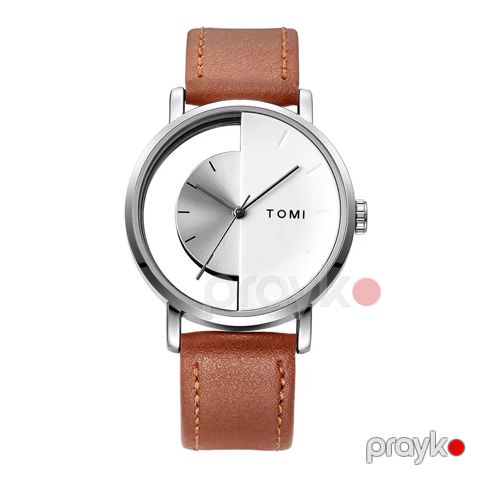 Qol saatı Tomı T080 Hollow Design Half See-through Unisex Quartz Watch Silver — Bakı