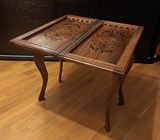 Əl işı ağac oymalı qatlanan masa nərdtaxta - Material: bərk ağac — Bahadur