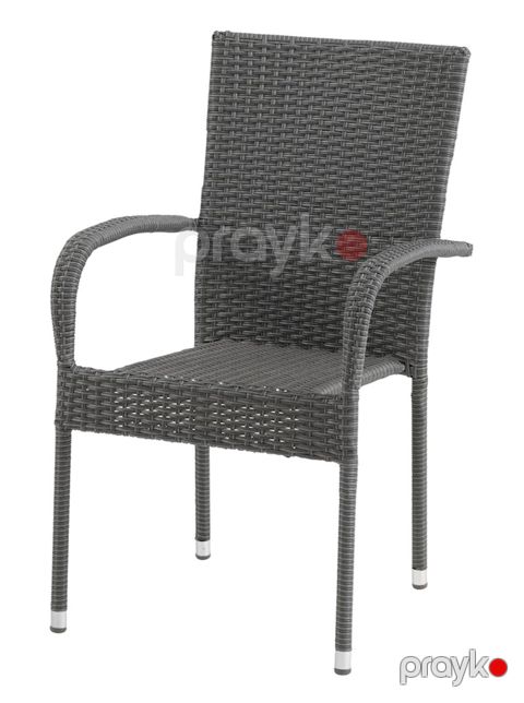 Bağ stulu Jysk Gudhjem, süni rotanq, boz, 55x68x106 sm — Bakı