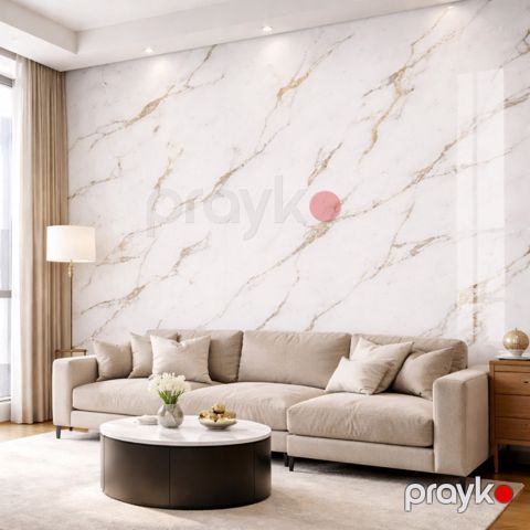 Dekorativ divar paneli 6031, ağ/boz, 280x120 sm — Bakı