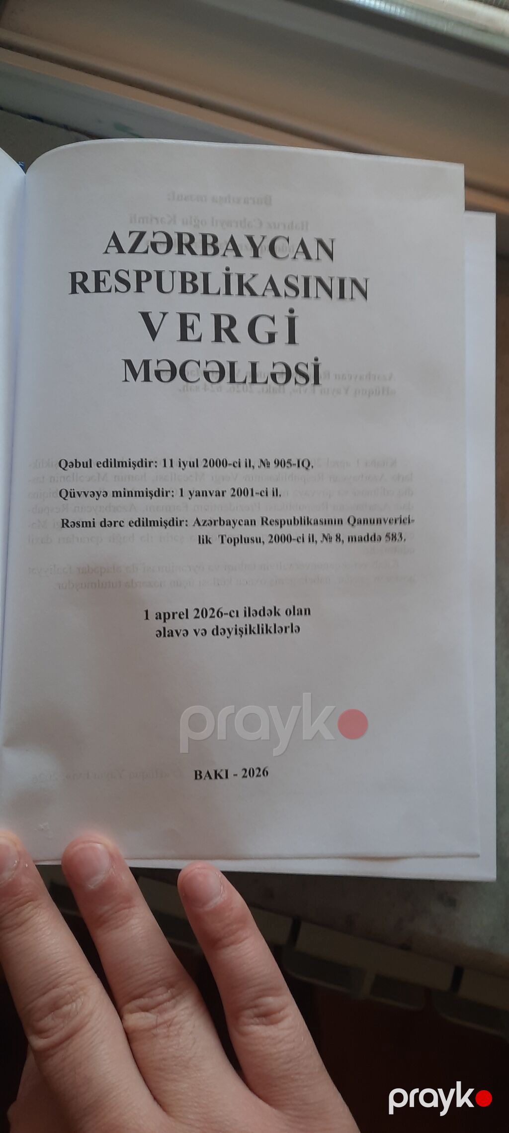 Məhsul: Azərbaycan Respublikasının Vergi Məcəlləsi (tam mətn) — Mühasibəlik, maliyyə, Gəncə (2)