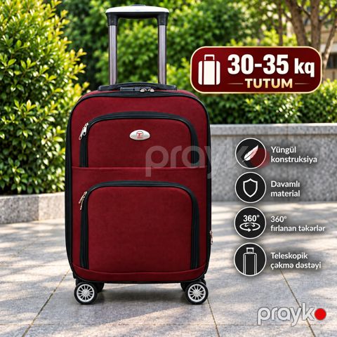 Çamadan, Tünd qırmızı, Parça, ölçü 3XL — Bakı