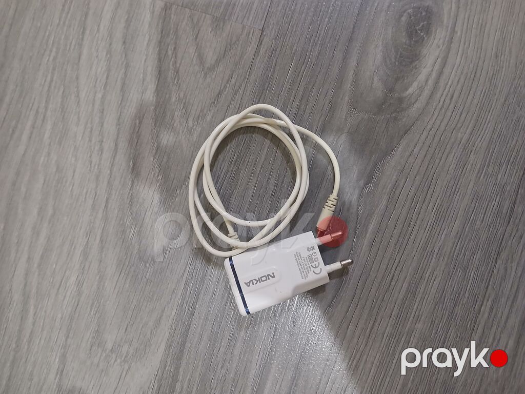 Yenidi Nokia markalı şarj adapteri və kabel. Ağ rəngli, Avropa tipli — Şarj cihazları, Xırdalan (3)