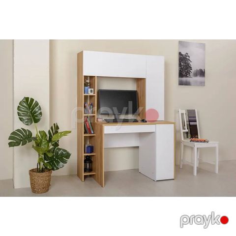 Yazı masası 3563_M2StolFullWhvot Ağ/Votan, Ldsp, 165x60x117 sm — Bakı