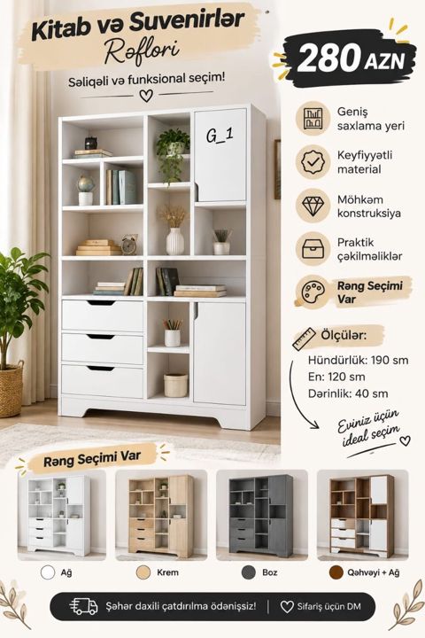 Kitab və Suvenirlər Rəfleri – səliqəli və funksional seçim - Geniş — Ucuz serfeli Mebel — Furniture