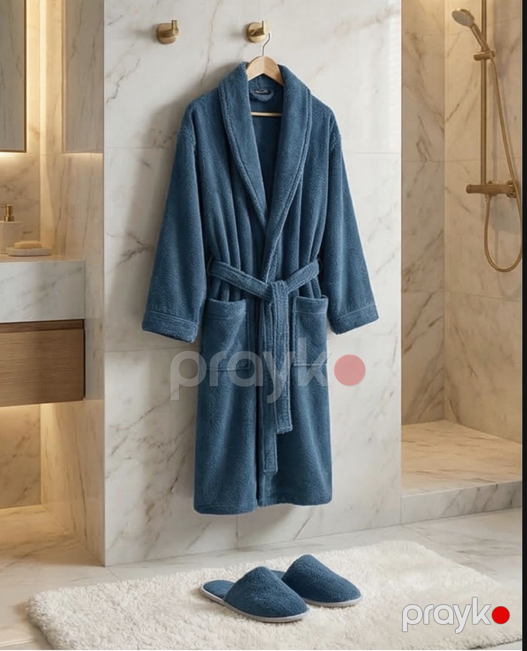 Hamam xalatı dəsti 70413448, pambıq, mavi, ölçü XL — Mallar, Bakı (3)
