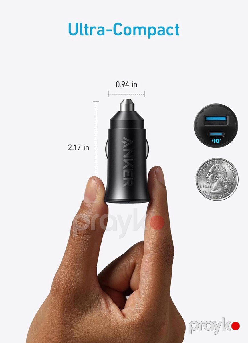 Anker Ultra-Compact Dual-Port Car Charger 30W — Ehtiyat hissələri və aksesuarlar, Bakı (3)