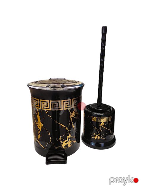 Hamam üçün zibil qabı və unitaz fırçası, plastik, zibil qabı 20x21 sm, unitaz fırçası 40x10 sm — Bakı