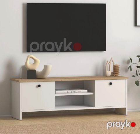TV üçün tumba ev_13900357, laminat/LDSP, ağ/qəhvəyi, 30x160x40 sm — Bakı