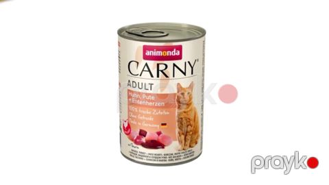 Konserv Animonda Carny Adult pişiklər üçün toyuq, hinduşka və ördək ürəkləri ilə, 400 q — Bakı