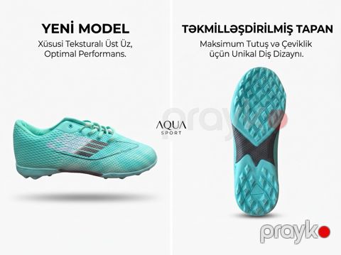 Futbol butsları VC_2792471, süni dəri, firuzəyi, 34 ölçü — Bakı