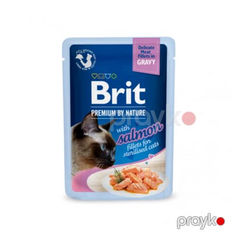 Nəm yem Brit Premium Delicate Fillets in Gravy axtalanmış pişiklər üçün, qızılbalıq ilə, 85 q — Bakı