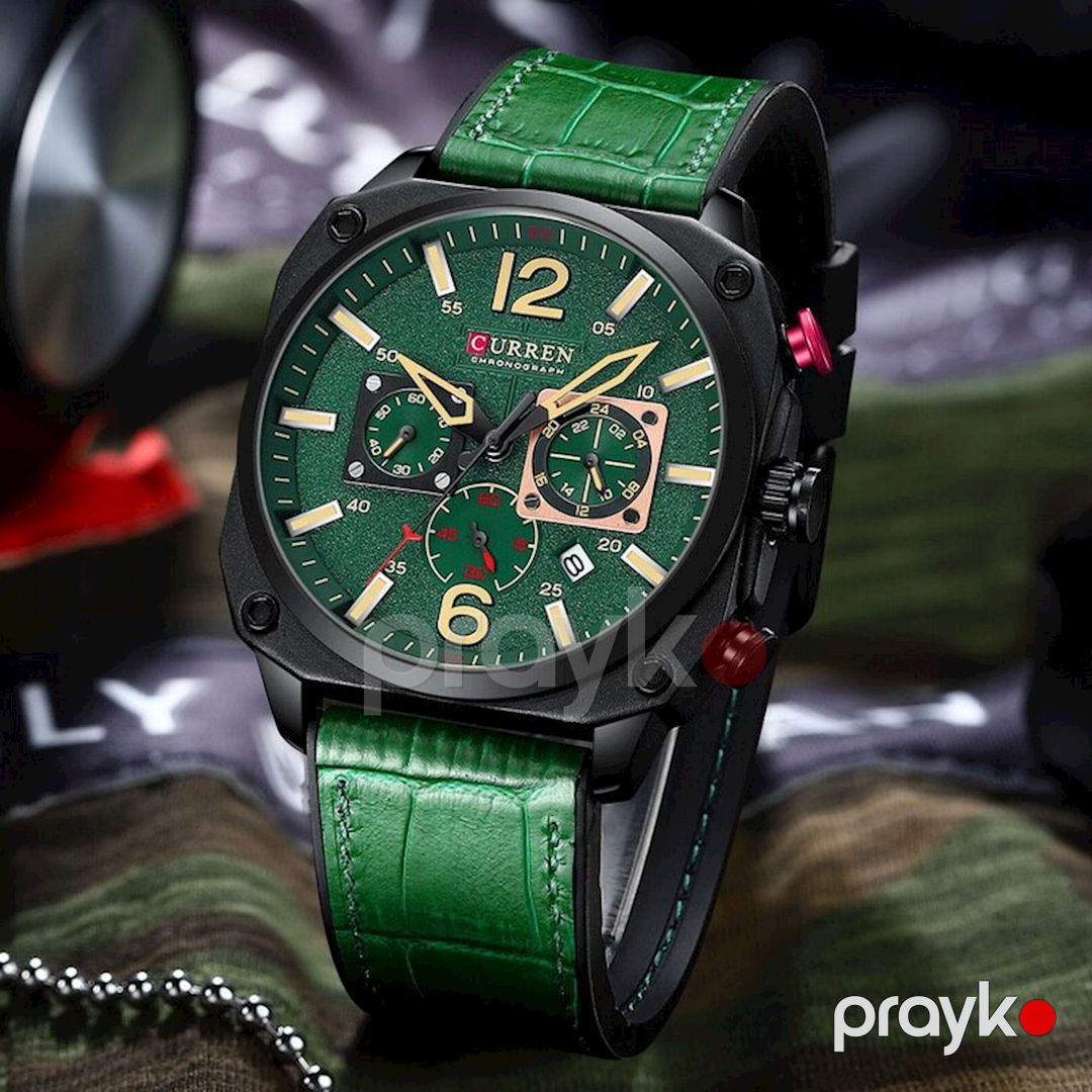 Kişi qol saatı Curren C 8398 Black Green — Mallar, Bakı (2)